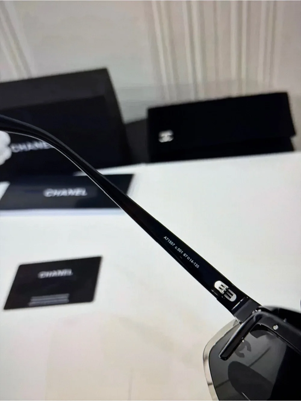 Chanel Shield Crystal CC Sunglasses Auth